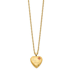 1/20 Gold-Filled 16mm Enameled Flower "I Love You" Heart Locket Necklace