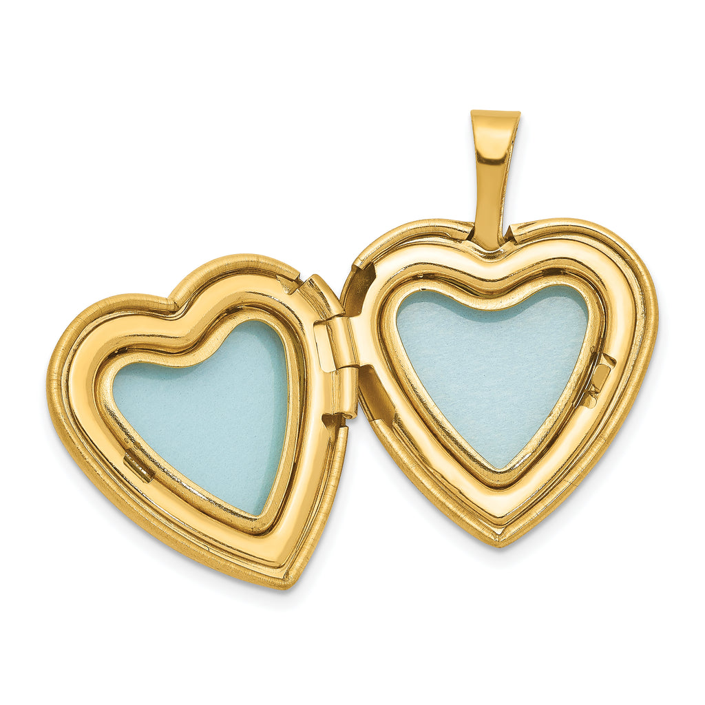 1/20 Gold-Filled 16mm Enameled Flower I Love You Heart Locket Necklace