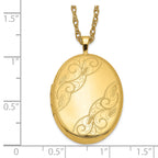 1/20 Gold Filled 26mm Swirled Oval Locket Necklace