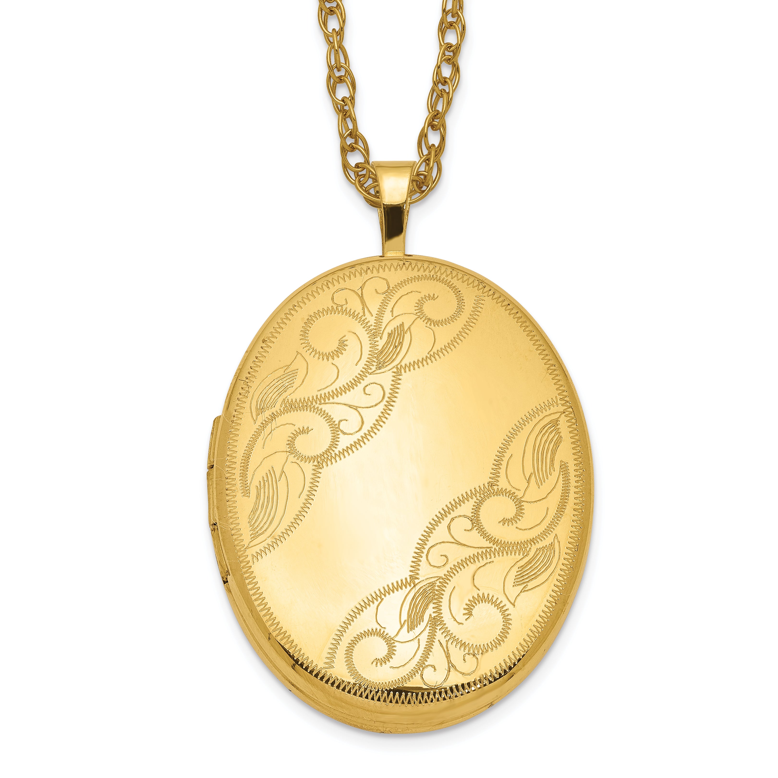 1/20 Gold Filled 26mm Swirled Oval Locket Necklace Main image