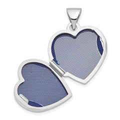 Sterling Silver Rhodium-plated Scroll Border Heart Locket