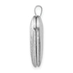 Sterling Silver Rhodium-plated 20mm Floral Border Heart Locket