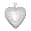 Sterling Silver Rhodium-plated 20mm Floral Border Heart Locket