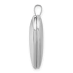 Sterling Silver Rhodium-plated 20mm Satin/Polished Cross Heart Locket