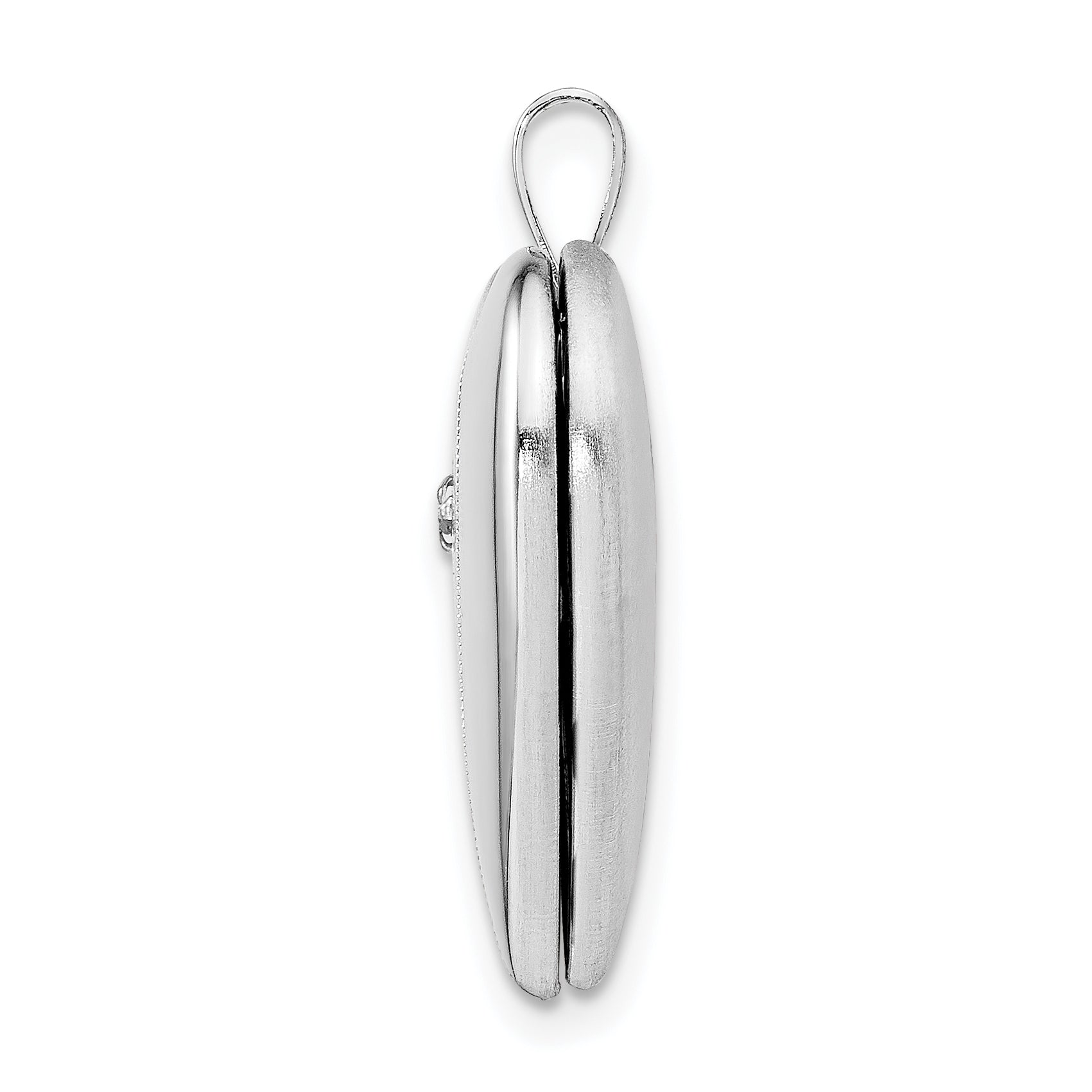 Sterling Silver Rhodium-plated 20mm with Diamond Star Heart Locket Secondary image