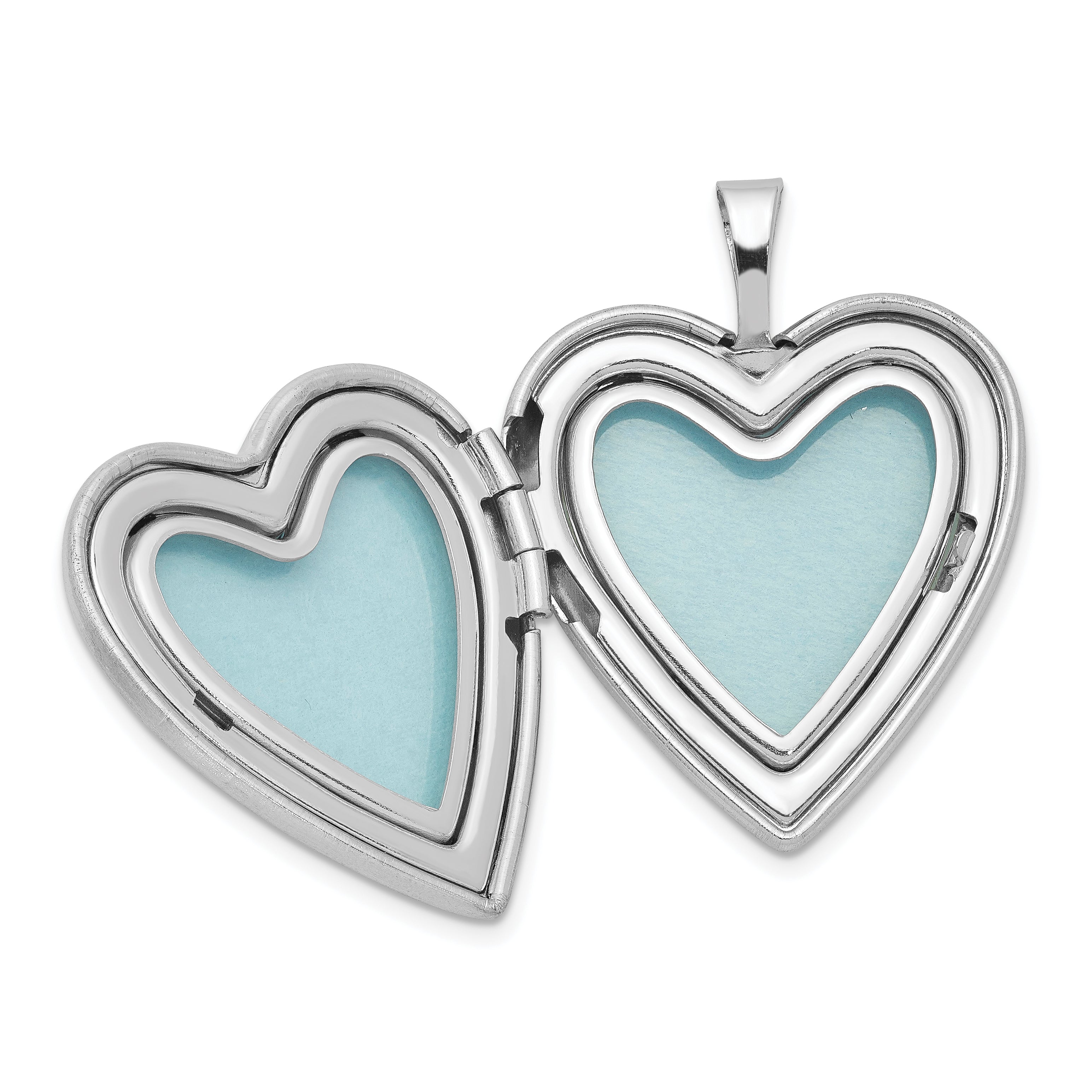 Sterling Silver Rhodium-plated 20mm with Diamond Star Heart Locket