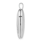 Sterling Silver Rhodium-plated 20mm Swirl & Polished Heart Locket