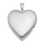 Sterling Silver Rhodium-plated 20mm Swirl & Polished Heart Locket