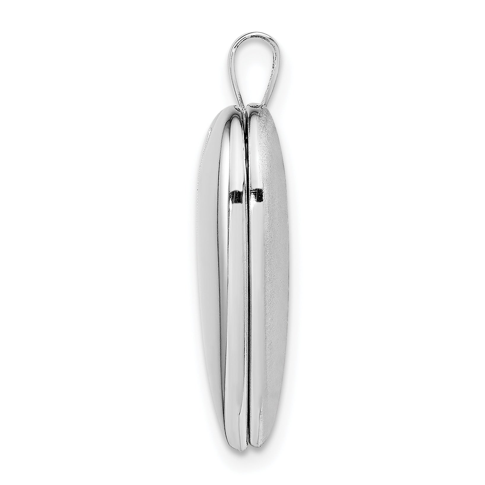 Sterling Silver Rhodium-plated 20mm Polished Swirl Heart Locket Secondary image