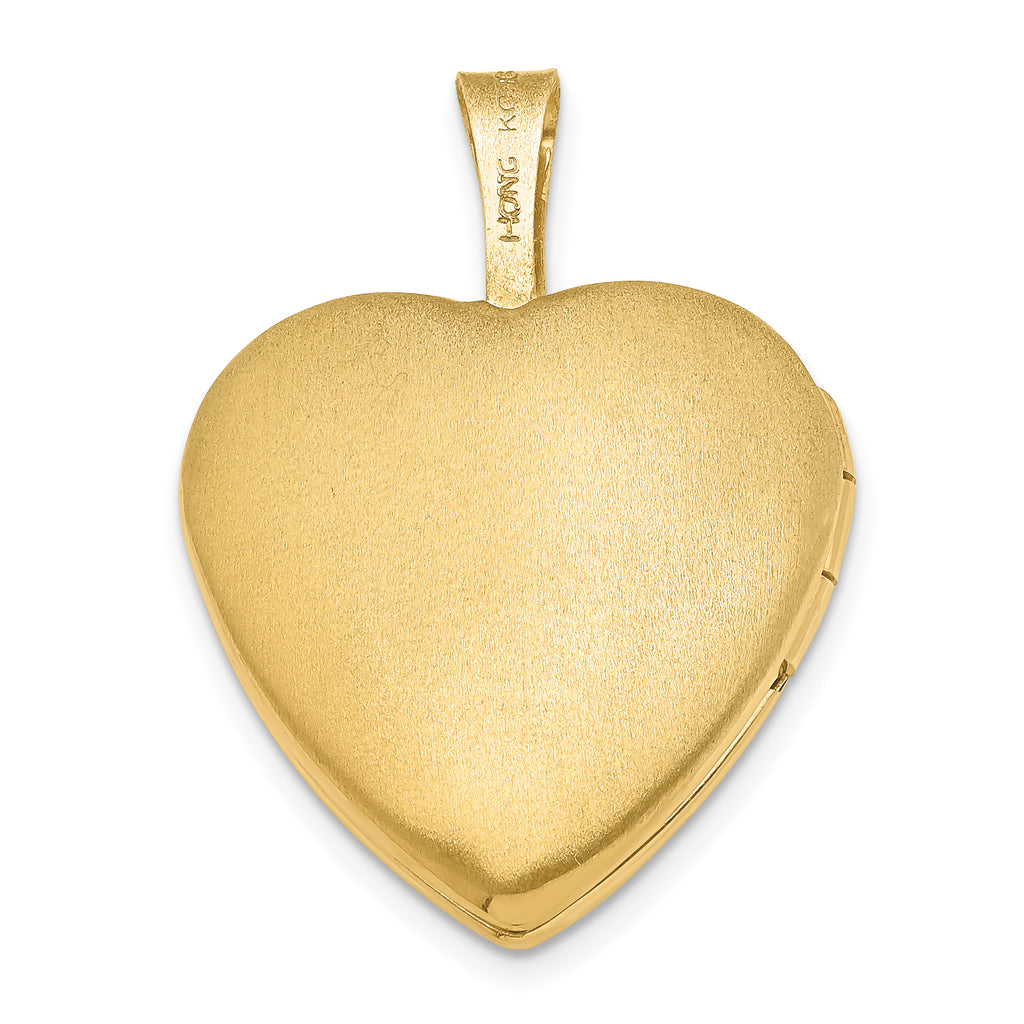 Sterling Silver Gold-plated & Diamond 16mm Heart Locket