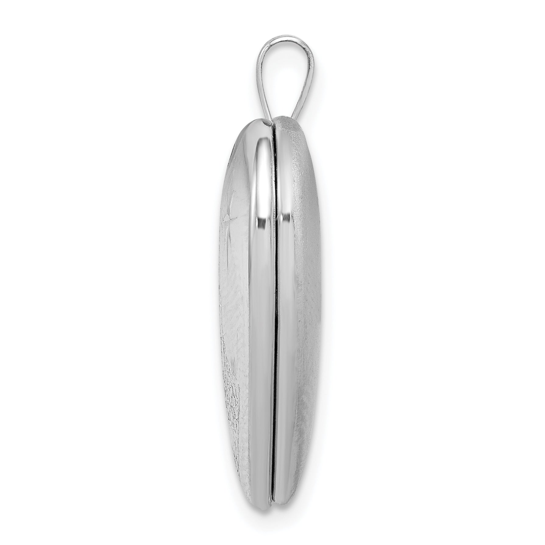 Sterling Silver Rhodium-plated 20mm Diamond Cut  Footprints Heart Locket Secondary image