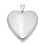 Sterling Silver Rhodium-plated 20mm Polished Front/Satin Back Heart Locket