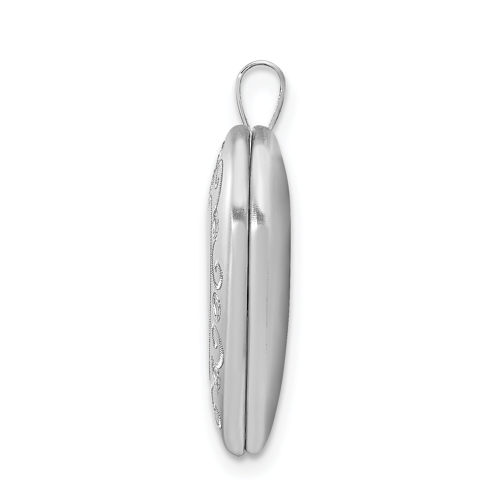 Sterling Silver Rhodium-plated 20mm Diamond Cut  Heart Locket Secondary image