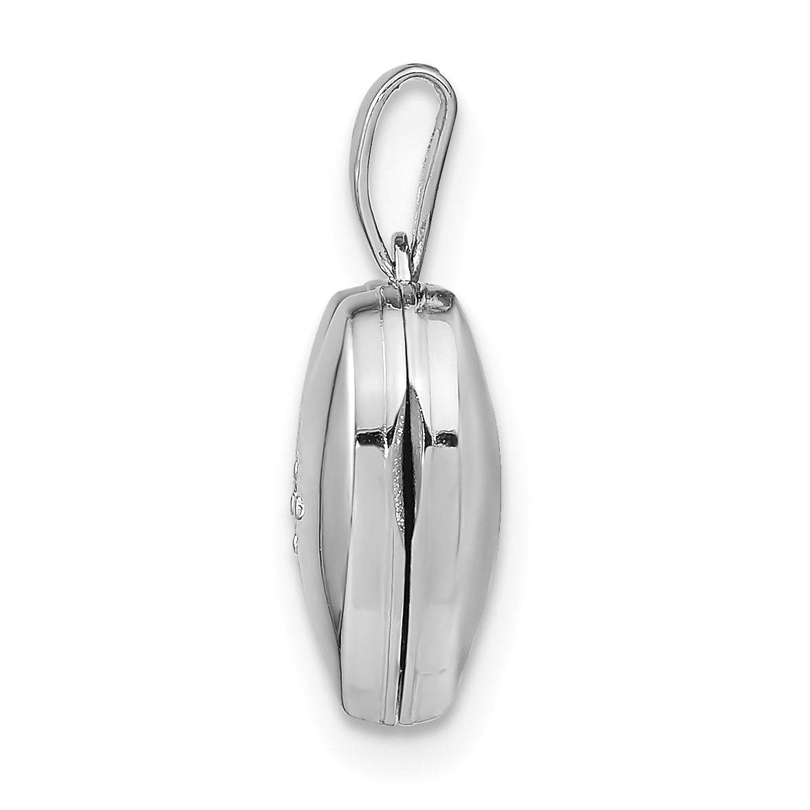 Sterling Silver Rhodium-plated & Diamond 20mm Diamond Cut  Heart Locket Secondary image