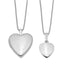 Sterling Silver Rhodium-plated Polished & Satin Heart 18in Locket Necklace & 14in Pendant Necklace Set