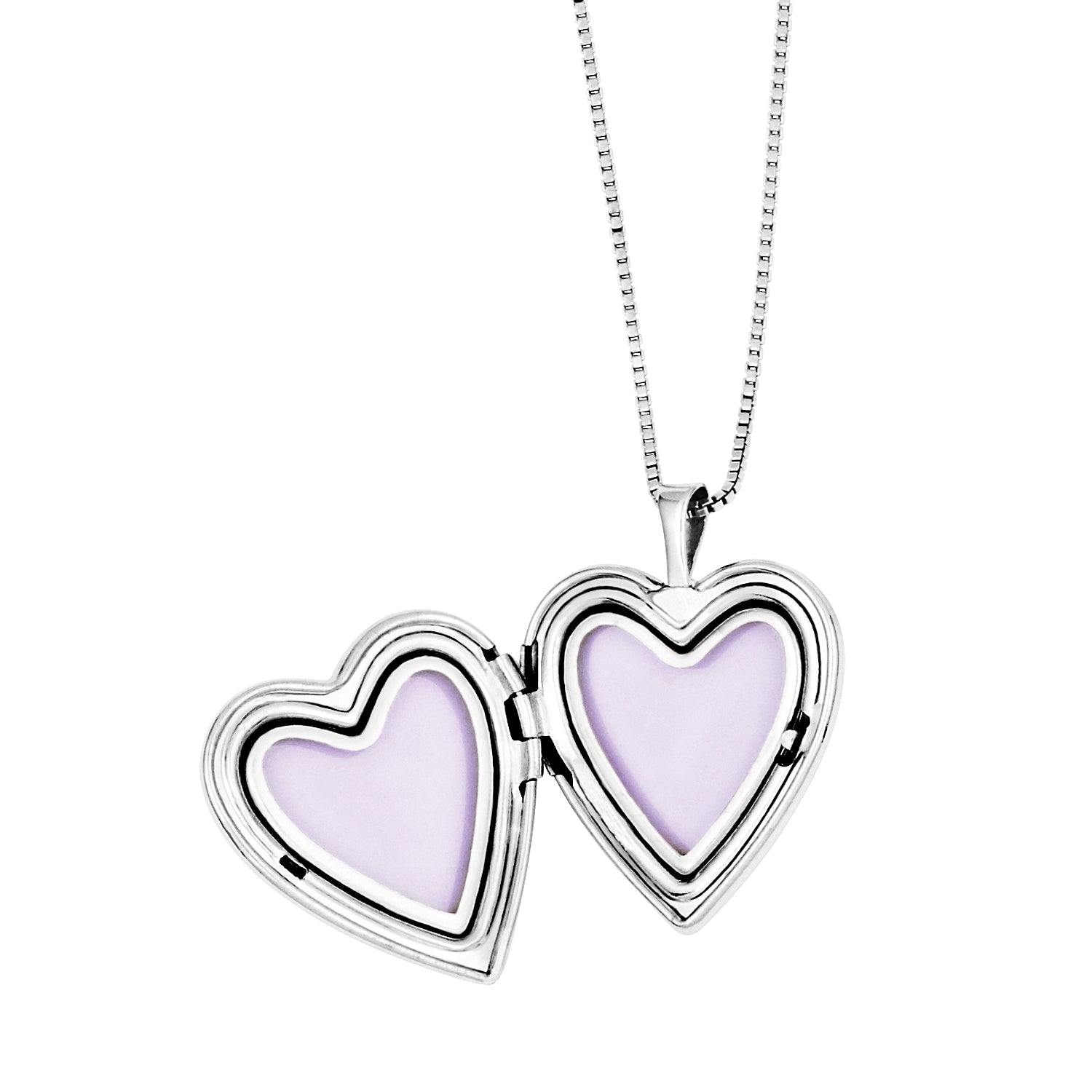 Sterling Silver Rhodium-plated Polished & Satin Butterfly Heart Locket & Pendant Mother/Daughter Necklace Set