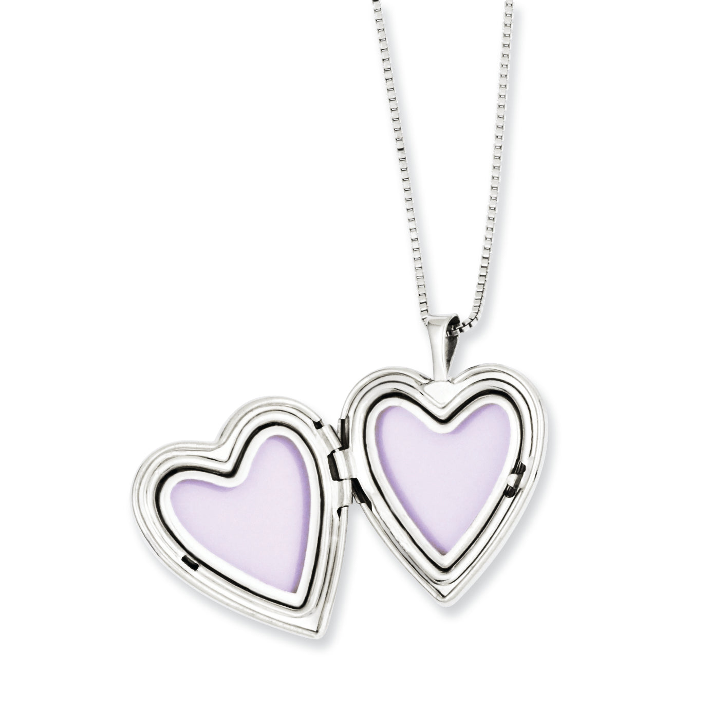 Sterling Silver Rhodium-plated Polished Swirl Design Mother/Daughter Locket/Pendant Necklace Set Secondary image