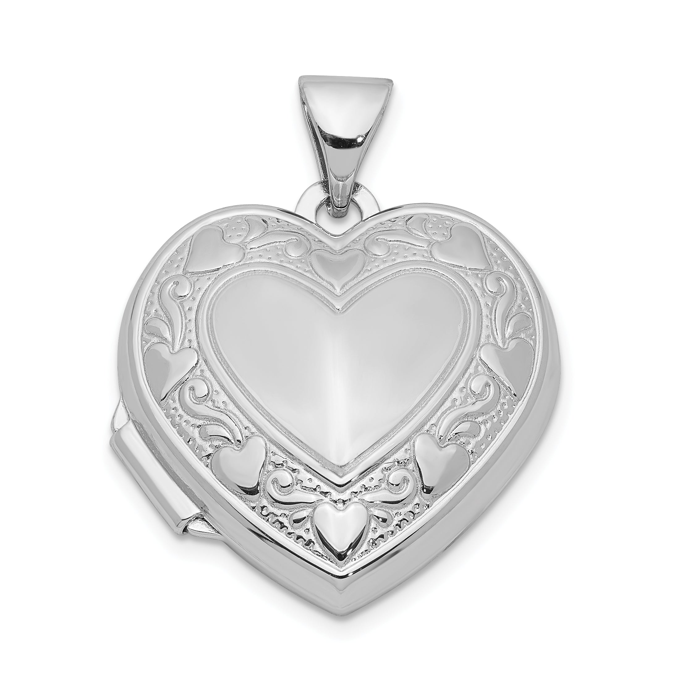 Sterling Silver Rhodium-plated Heart Locket Main image