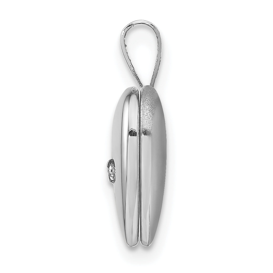 Sterling Silver Rhodium-plated & Diamond Star Polished 12mm Heart Locket Secondary image