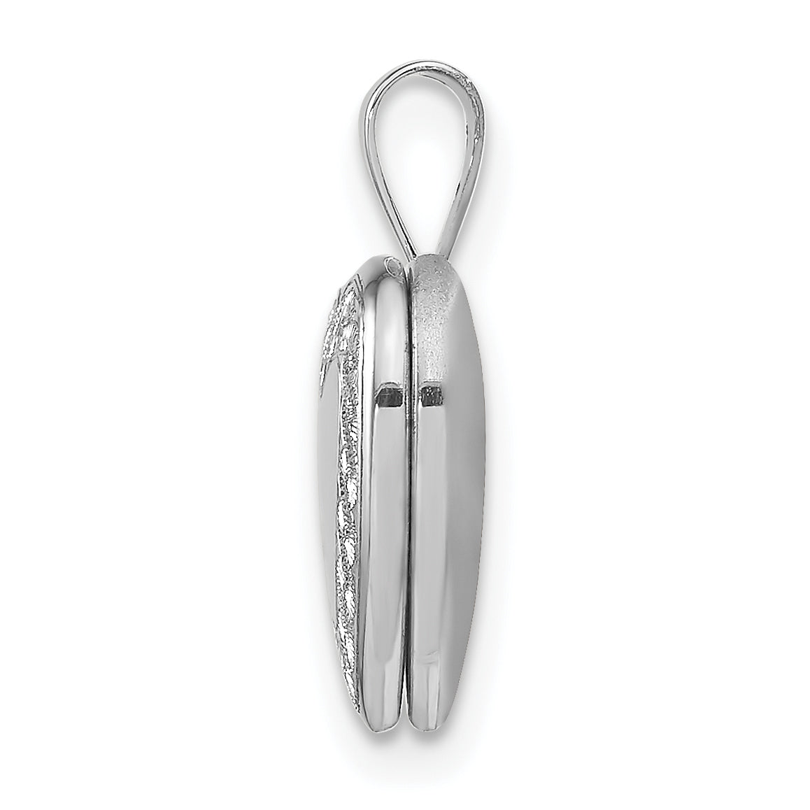 Sterling Silver Rhodium-plated Floral Heart Wings 12mm Heart Locket Secondary image
