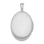 Sterling Silver Rhodium-plated & Diamond Side Scallops 19mm Oval Locket