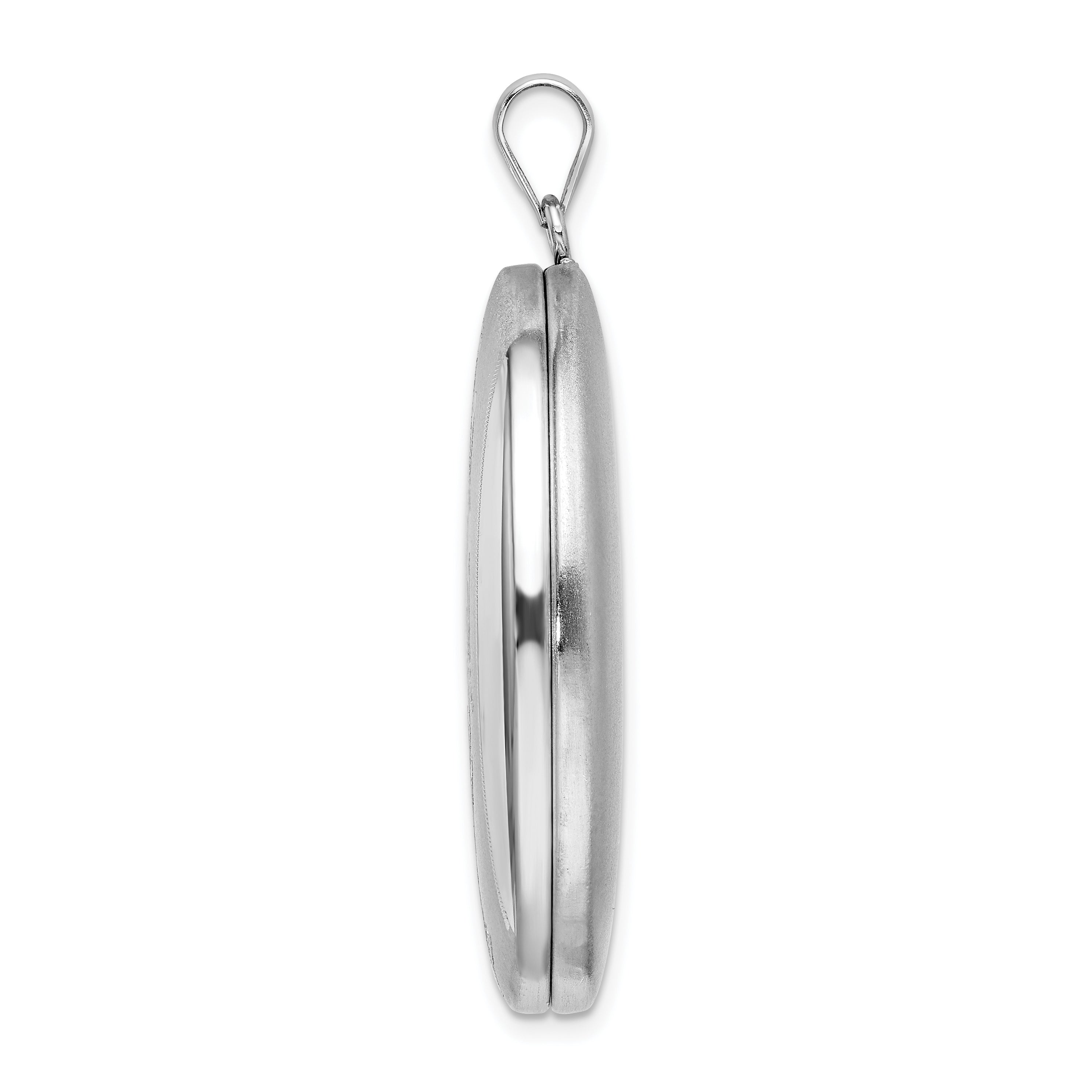 Sterling Silver Rhodium-plated Butterflies 34mm Oval Locket Secondary image