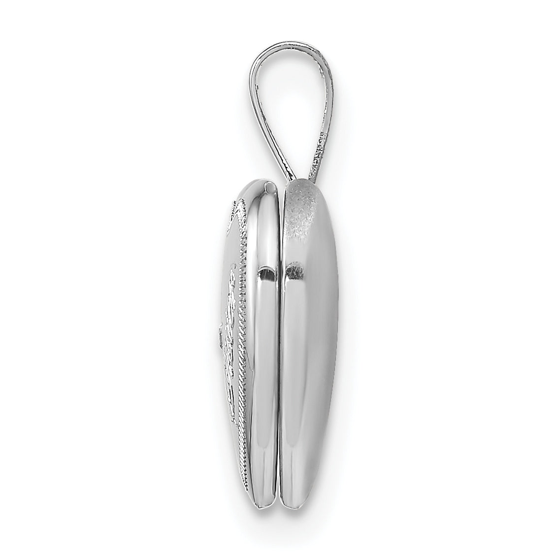 Sterling Silver Rhodium-plated & Diamond Sister Heart 12mm Heart Locket Secondary image