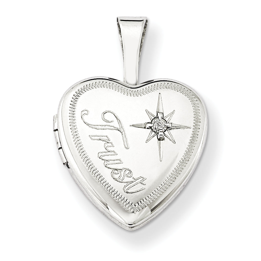 Sterling Silver & Diamond Trust 12mm Heart Locket Main image