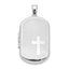 Sterling Silver Rhodium-plated Cross Rectangular Locket