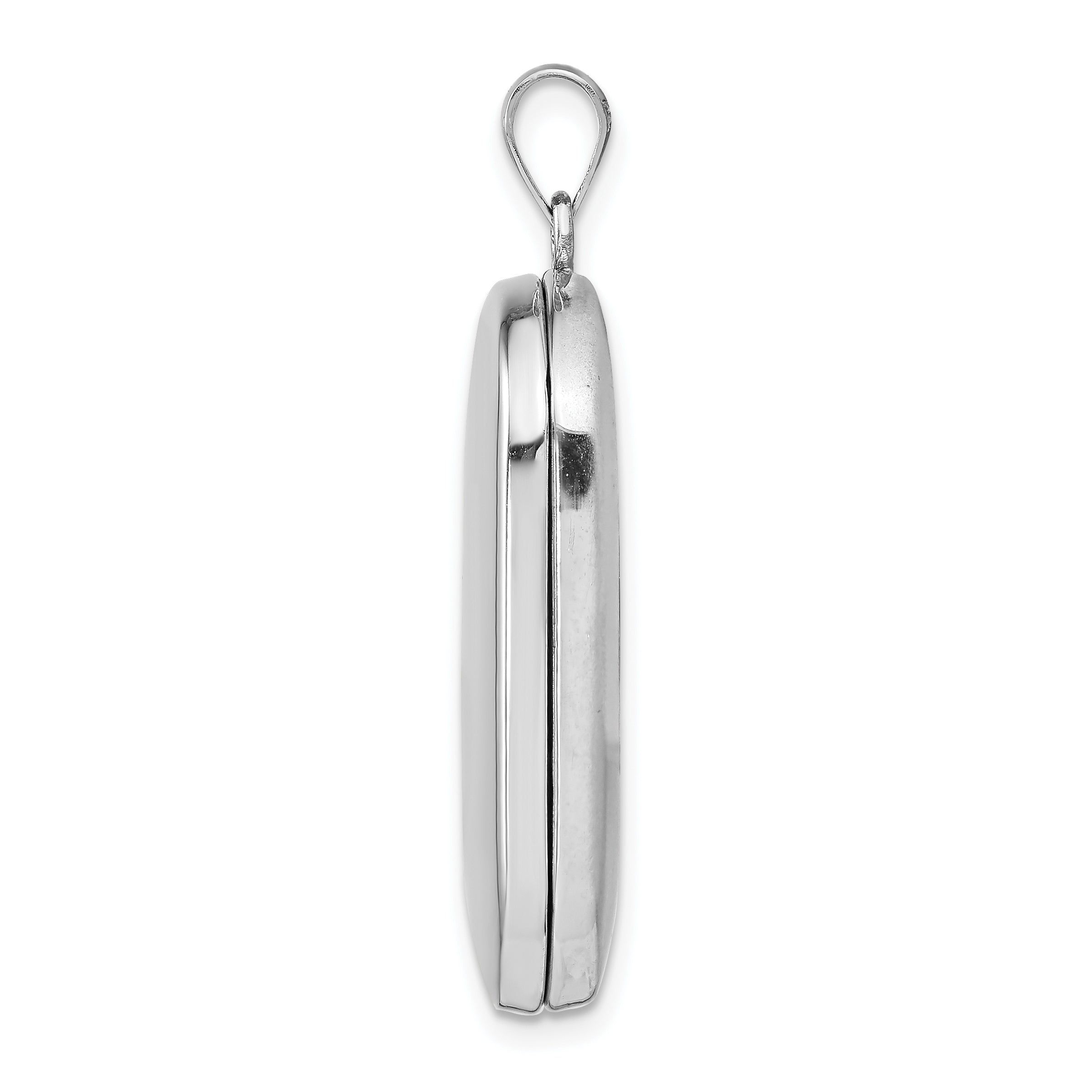 Sterling Silver Rhodium-plated Polished Rectangular Locket Secondary image