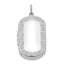 Sterling Silver Rhodium-plated Greek Key Border Rectangular Locket
