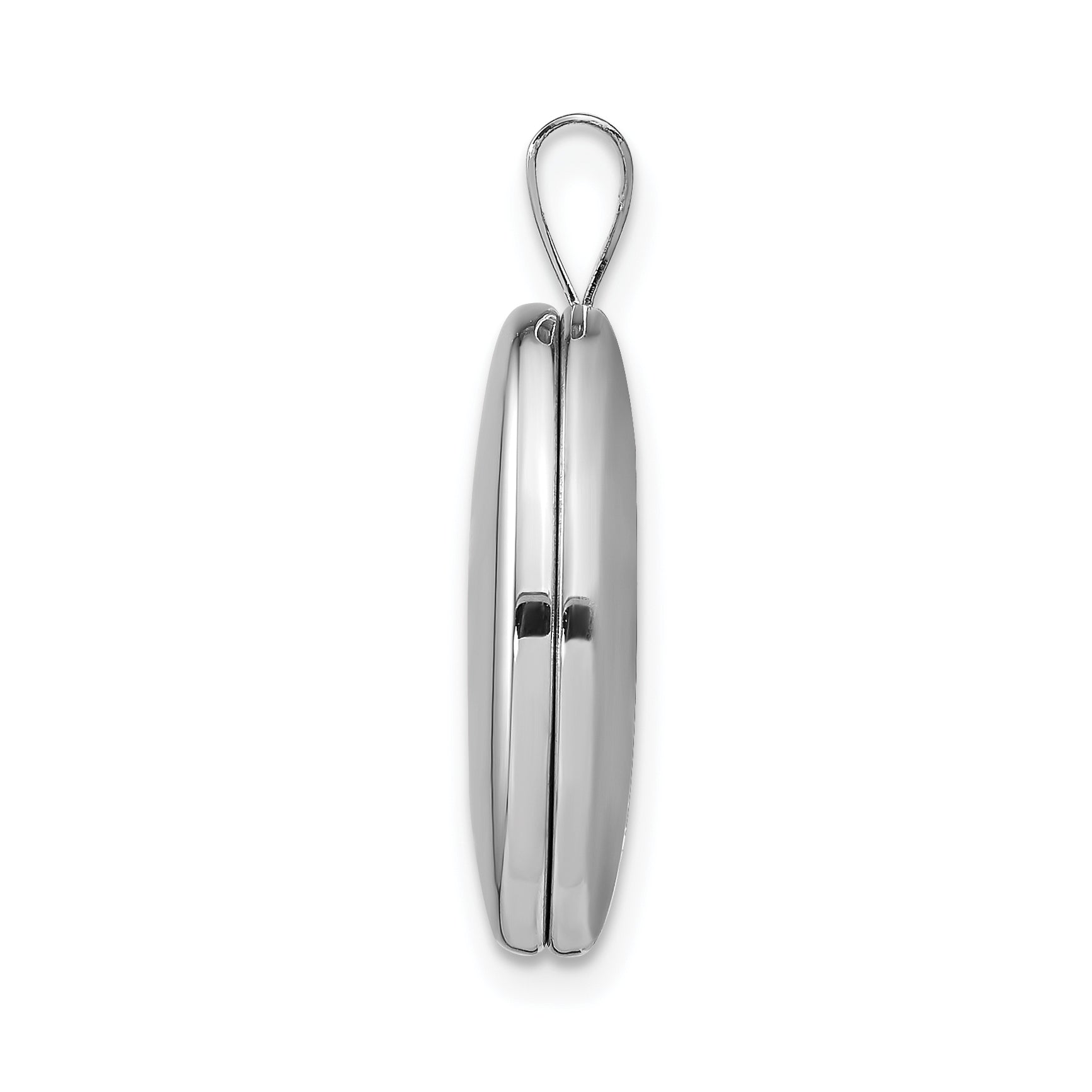 Sterling Silver Rhodium-plated 20mm Polished Oval Locket Secondary image