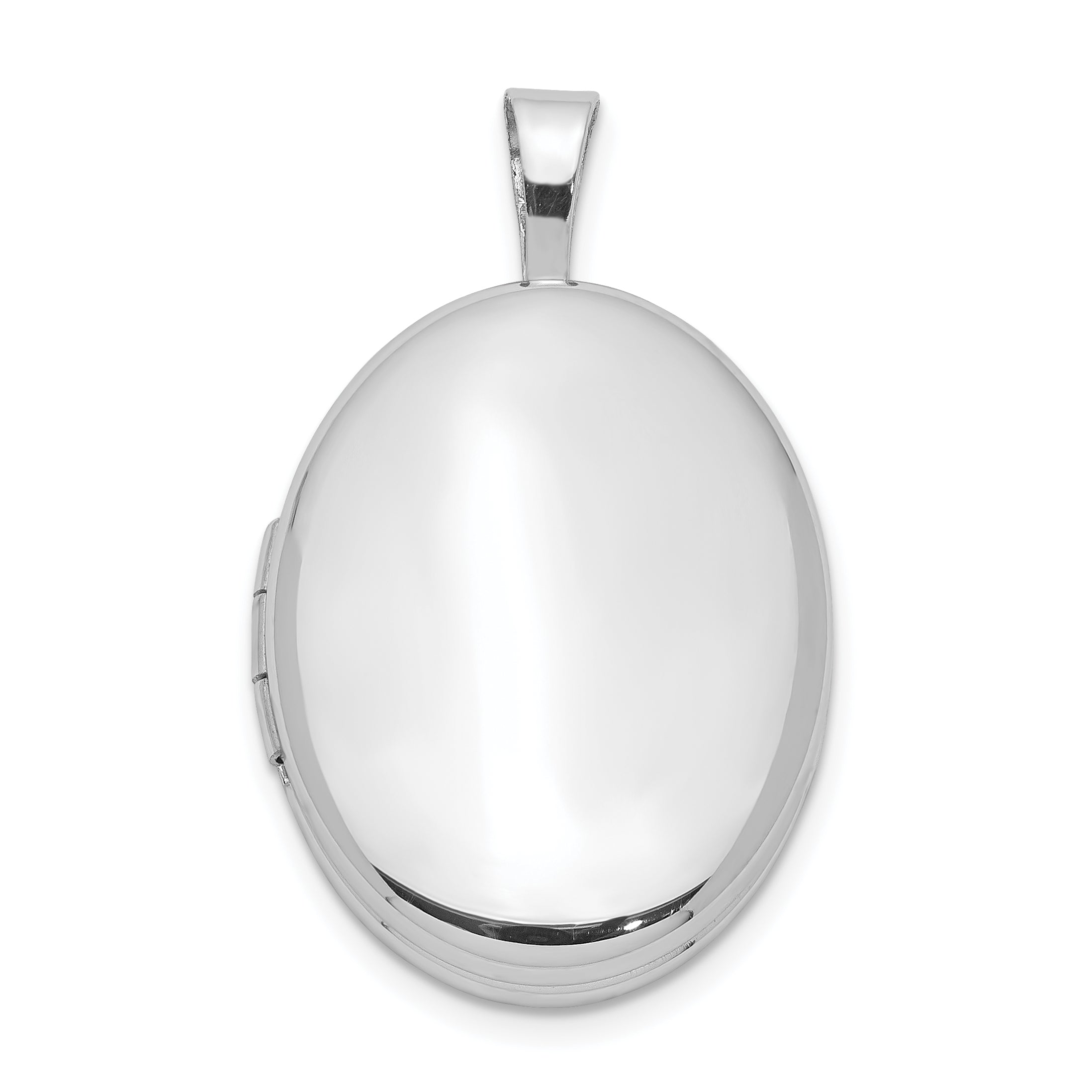 Sterling Silver Rhodium-plated 20mm Polished Oval Locket Main image