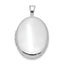 Sterling Silver Rhodium-plated 20mm Polished Oval Locket