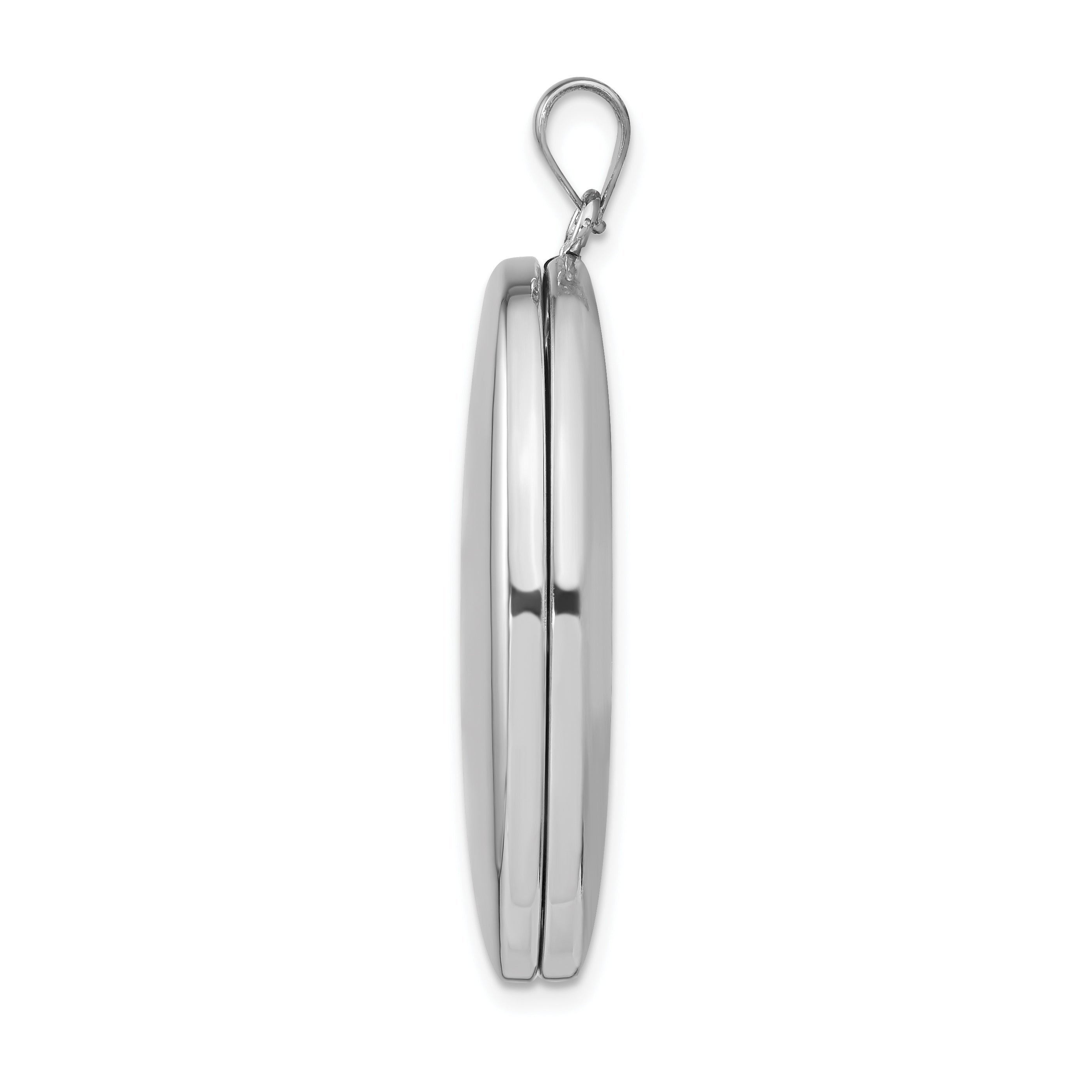 Sterling Silver Rhodium-plated Polished 34mm Oval Locket