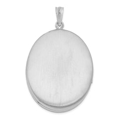 Sterling Silver Rhodium-plated Polished 34mm Oval Locket