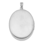 Sterling Silver Rhodium-plated & Diamond Polished 34mm Oval Locket