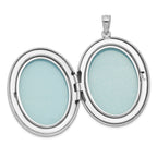 Sterling Silver Rhodium-plated & Diamond Polished 34mm Oval Locket