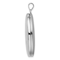 Sterling Silver Rhodium-plated With  Side Swirls 34mm Oval Locket