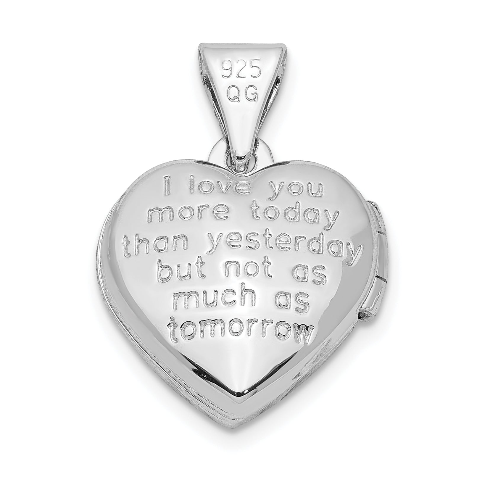 Sterling Silver Rhodium-plated With Gold-plated Dia With  Charm Heart Locket