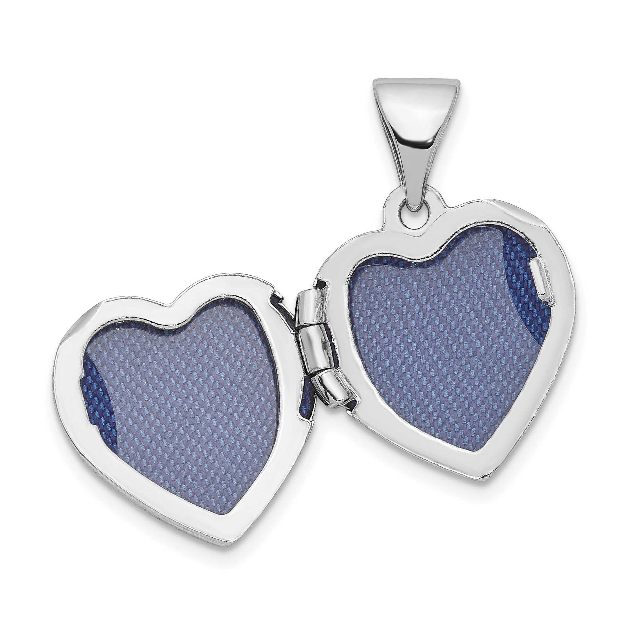 Sterling Silver Rhodium-plated With Gold-plated Dia With  Charm Heart Locket