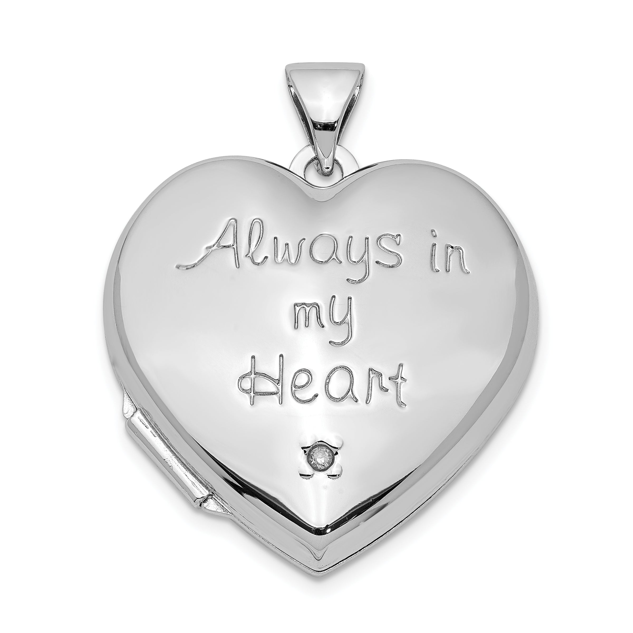 Sterling Silver Rhod-plated & Gold-tone Always In My Heart Dia Heart Locket Main image