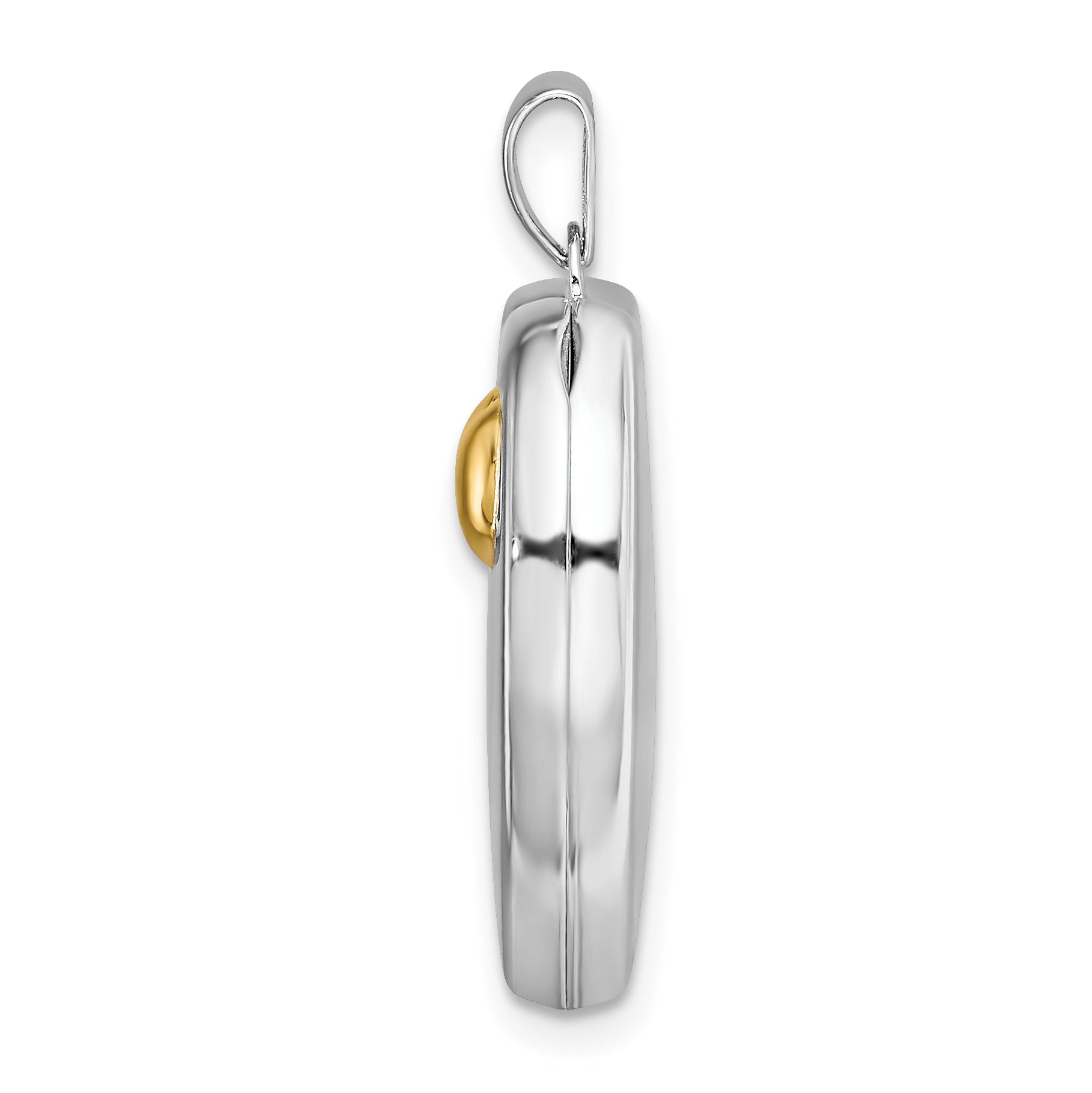 Sterling Silver Rhodium & Gold-plated 21mm I Love You Heart Locket Secondary image