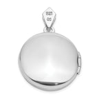 Sterling Silver Rhodium-plated 20mm Round With Diamond Vintage Locket