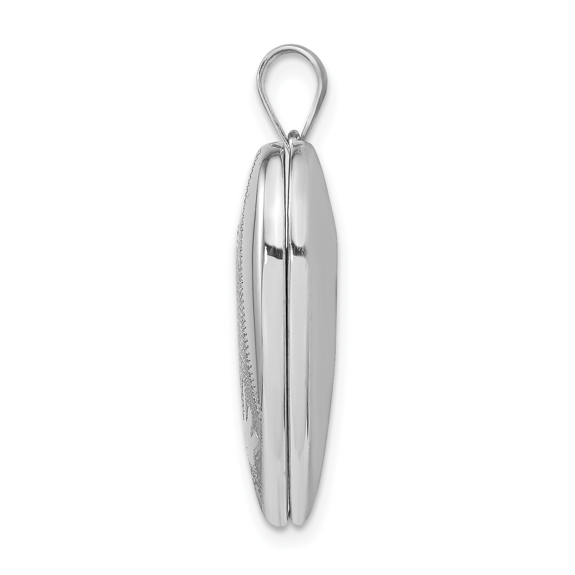 Sterling Silver Rhodium-plated Handprints Heart Locket Secondary image