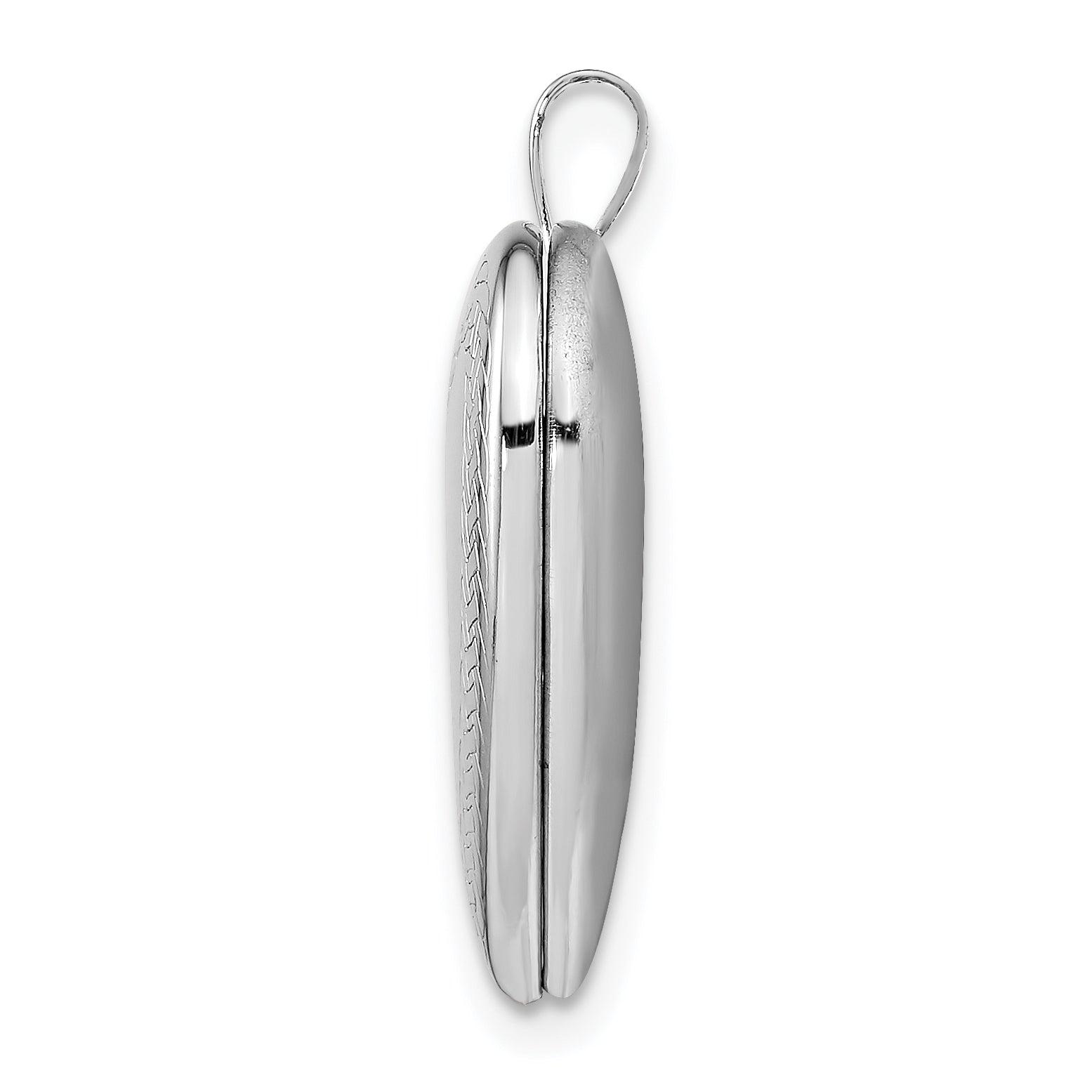 Sterling Silver Rhodium-plated Braided Edge Heart Locket Secondary image