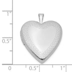 Sterling Silver Rhodium-plated Braided Edge Heart Locket
