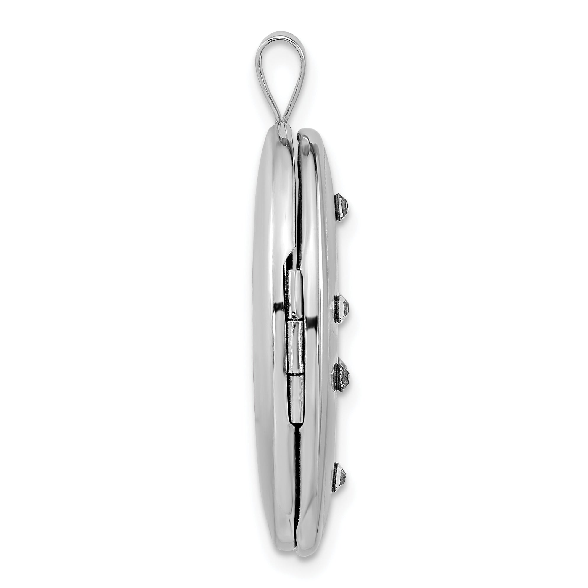 Sterling Silver Crystal Trinity Oval Locket Secondary image