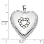 Sterling Silver Crystal Heart Locket
