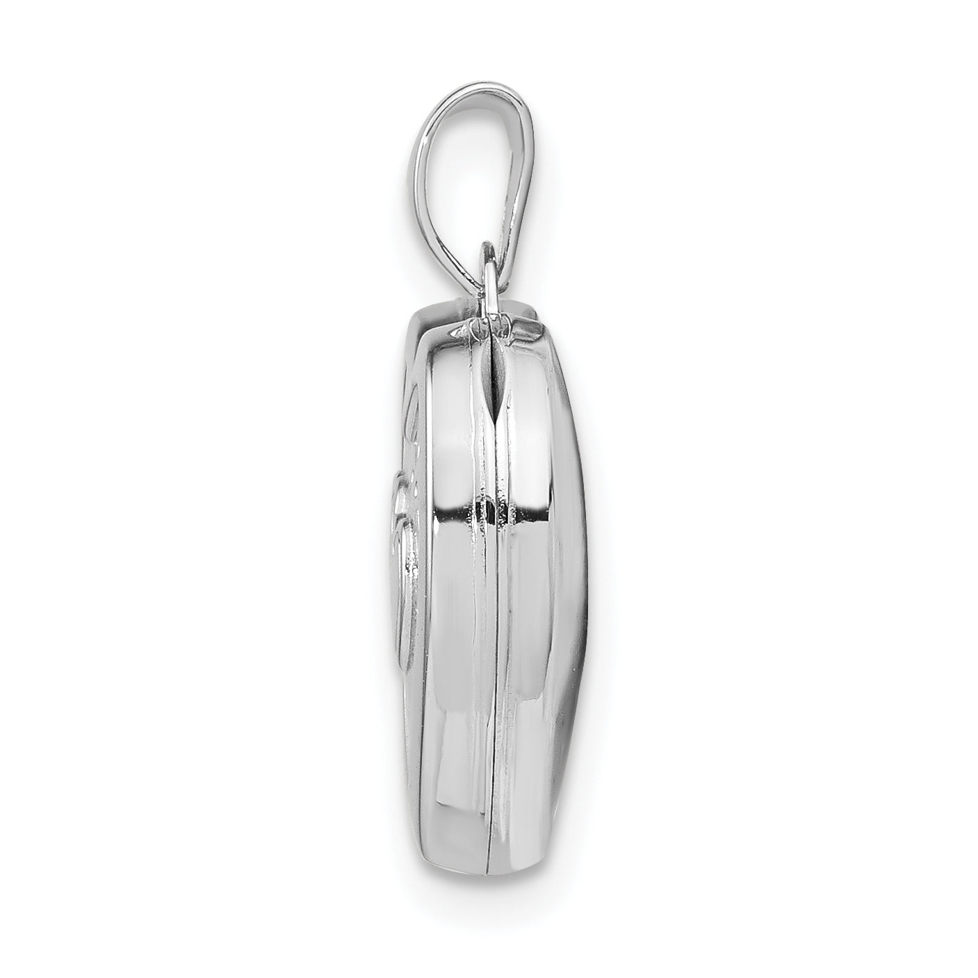 Sterling Silver Rhodium-plated 15mm Double Heart on Heart Locket Secondary image